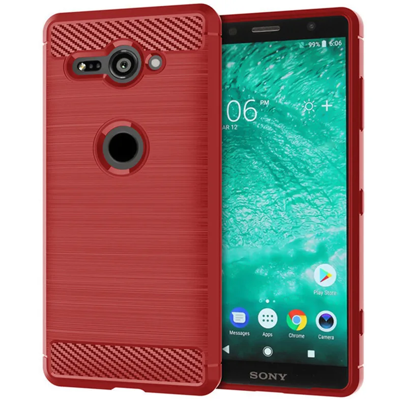 Shockproof Silicone Brushed Carbon Fiber Case - Durable Back Cover Coque s