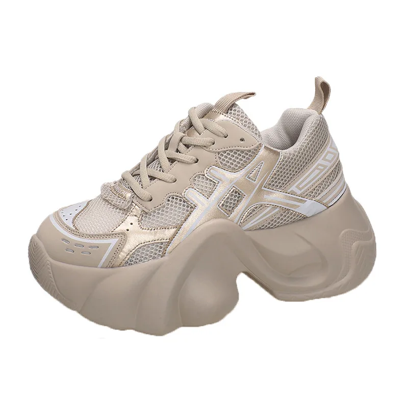 CINESSD Women Platform Shoes 2023 Designer Chunky Sneakers For Woman Outdoor 8CM Causal Shoe Spring Female Ladies Footwear Gift