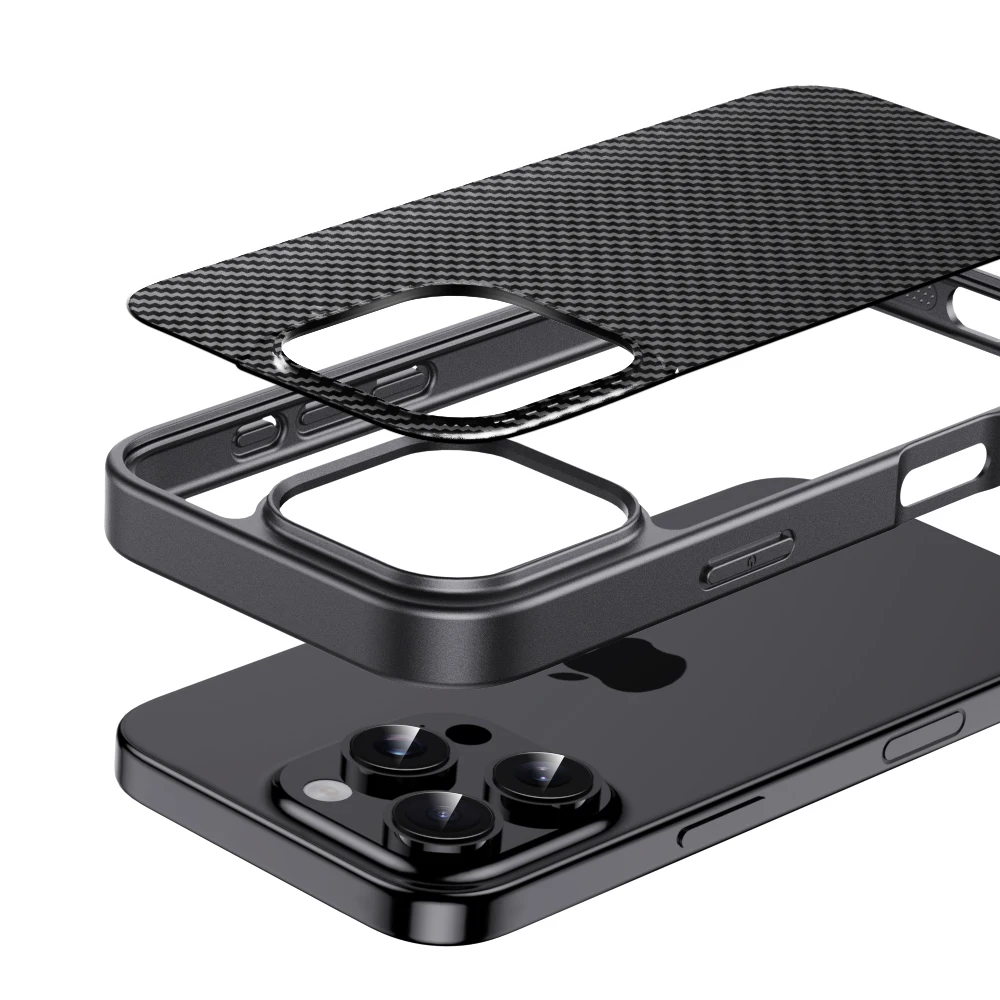 Kevlar Carbon Fibre Pattern Luxury Shockproof Matte Phone Case