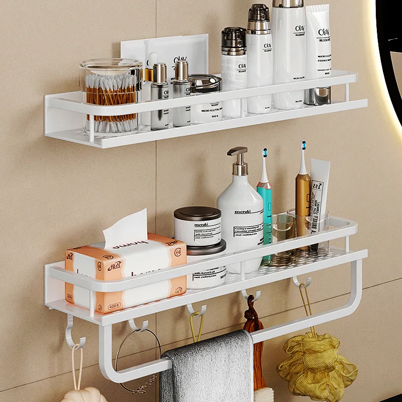 Bathroom Shelf Bath Shower Shelf Aluminum White Bathroom Shampoo Holder  Corner shelf Kitchen Storage holder Bathroom Accessories