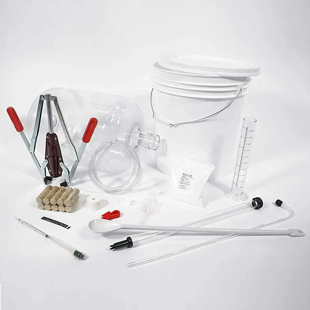 Grapes Premium Equipment Starter Kit-Making Supplies-All-in-One Wine Kit for Crafting Wine at Home, 6 Gallon Ferme