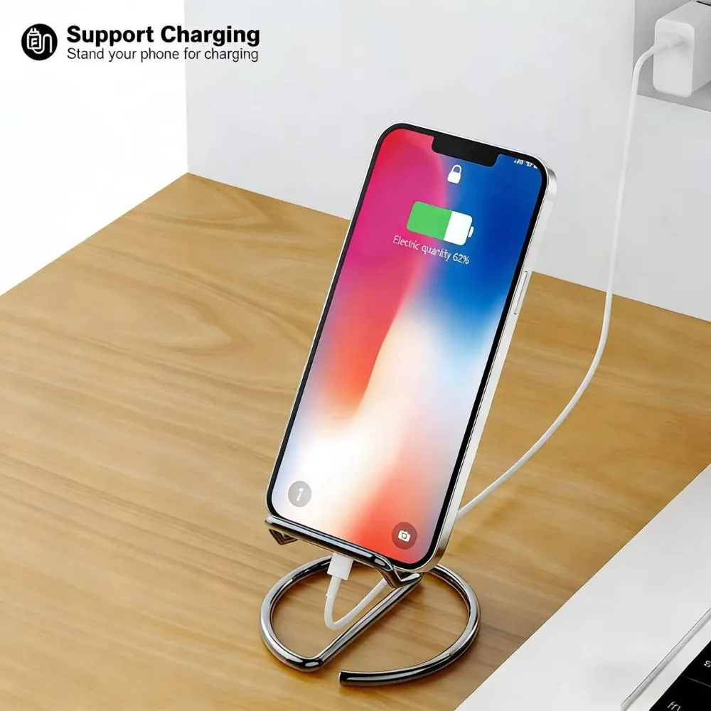 Supporto per Cellulare da Scrivania, Porta Biglietti da Visita, Elegante Supporto in Metallo per Telefono, Base in Filo Metallico per Cellulare e Tablet - Image 3