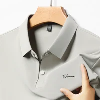 Polo à manches courtes pour hommes, marque haut de gamme, mode d'été, lettre D, décontracté, Business, soie glacée, T-shirt Cool, 2025 6