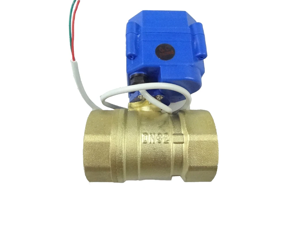 10 pcs of Motorized valve brass G1 1/4 DN32 (reduce port) 2 way, 12v, electric valve
