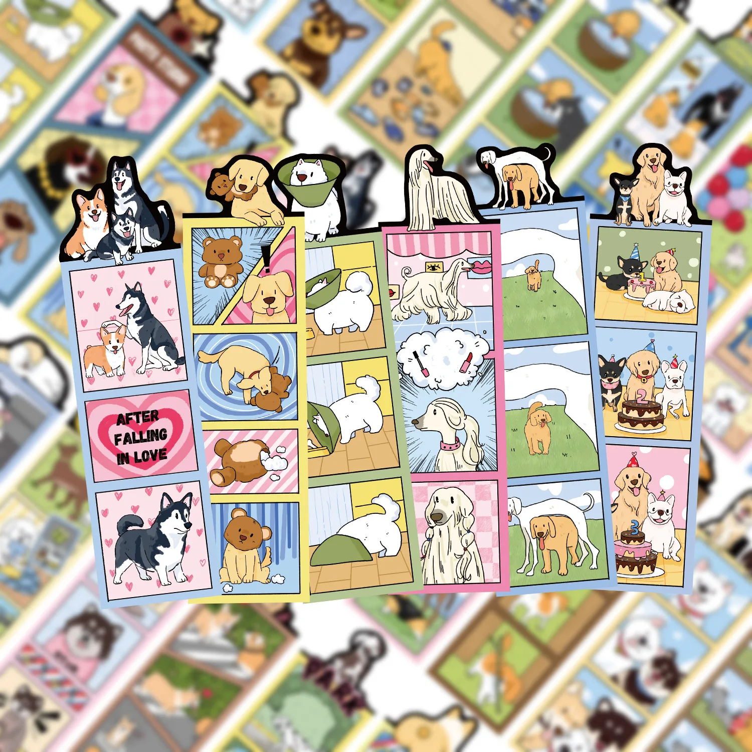 30 Pcs Cartoon Dog World Bookmarks Simple Handheld Creative Reading Paper Bookmarks for DIY