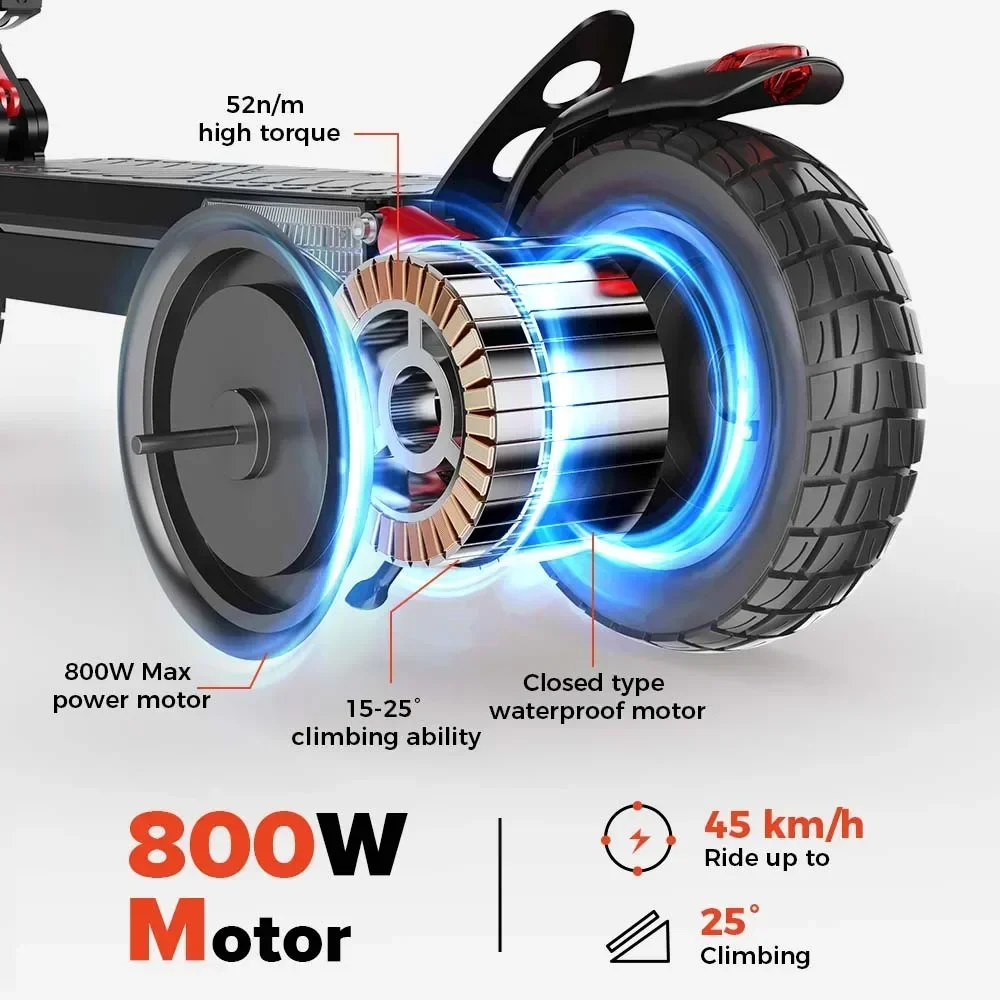 Electric Scooter iScooter IX4 800W Motor 48V15AH Aluminum Battery Aldult Escooter 10inch Off Road Fat Tire Electric kick scooter