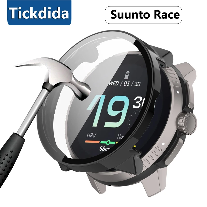 For Suunto Race Case +Tempered Glass All-inclusive Screen Protector Cover Bumper Shell for Suunto Race Accessories