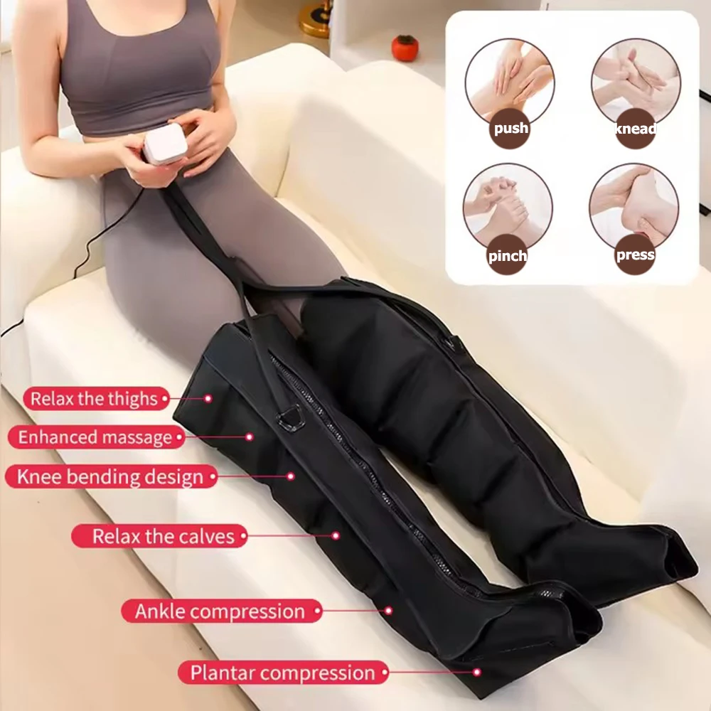 Air Pressure Leg Massager Foot Massage Boots Kneading Squeeze Deep Relaxation Calf With Remote Control to Relieve Varicos Veins