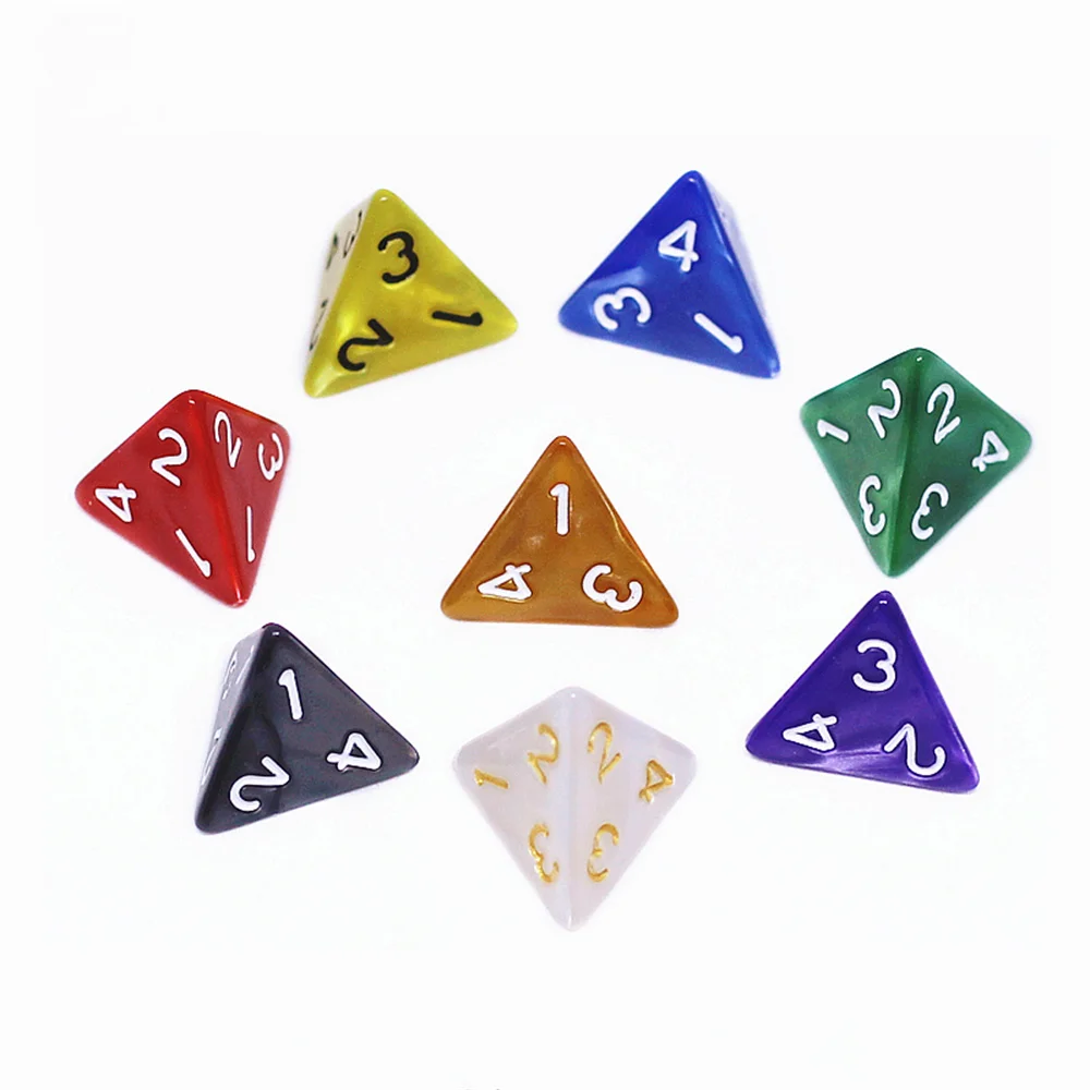 10 Pieces D4 4-sided Pearl Digital Dice For Tabletop Role Playing Games Math Teaching Accessory metal dice board games dice math teaching for dnd rpg role playing game dice