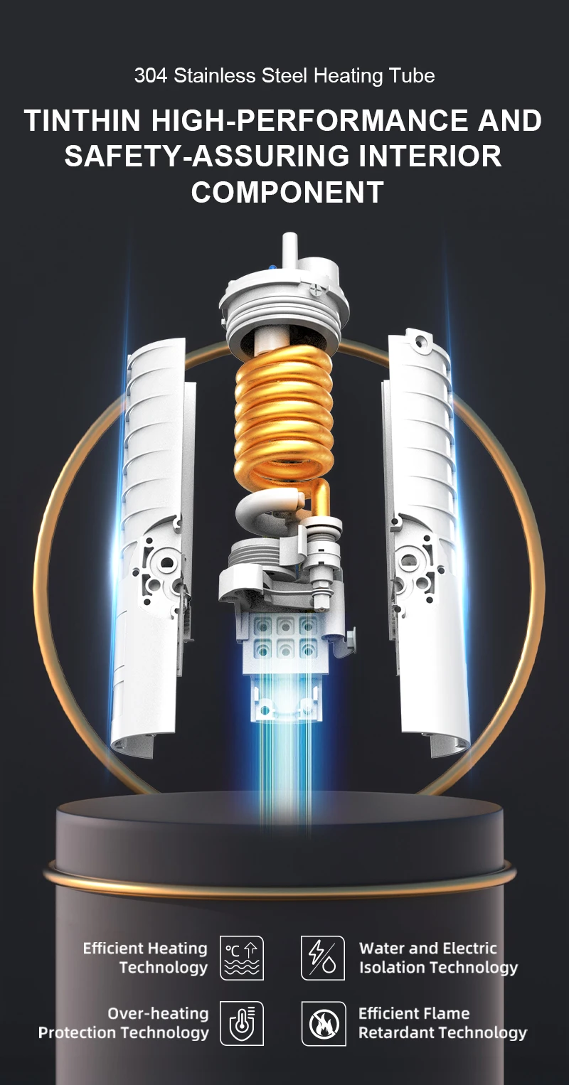 Description Picture 6 of itemBriwellna Electric Water Heater 220V Basin Faucet Heated Water Tap 120° Swivel Spout Intelligent Water Heater Mixer Geyser