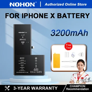 NOHON Battery For iPhone X Series High Capacity Replacement Battery For iPhone X XR XS XS MAX bateria with Free Tools