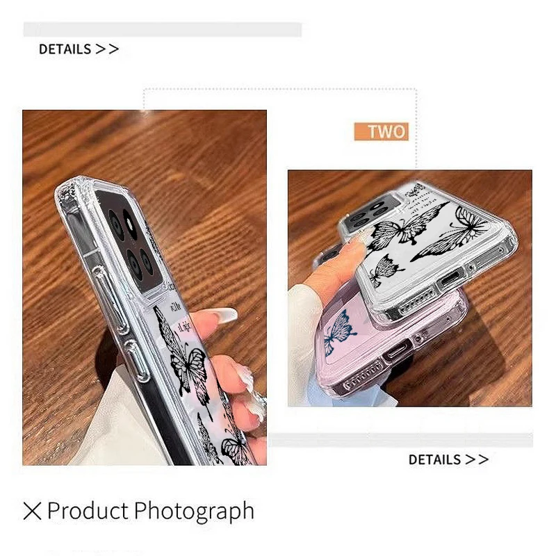 Elegant Hollowed Out Butterfly Clear Phone Case