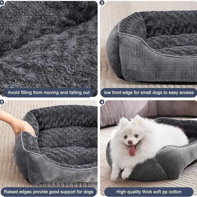 S7fc324c5af764745a1919b1ca6a6ddbaY.jpg Large Dog Bed Square Plush Cat Nest Kennel All Season Washable Dog Sofa Waterproof Mattress Cat Bed for Medium Dogs Accessories