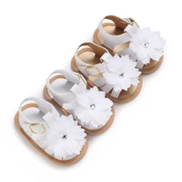 0-18M Baby Summer New Girl Sandals Flower Decoration Anti slip Rubber Soft Sole Flat Shoes First Walking Shoe 1