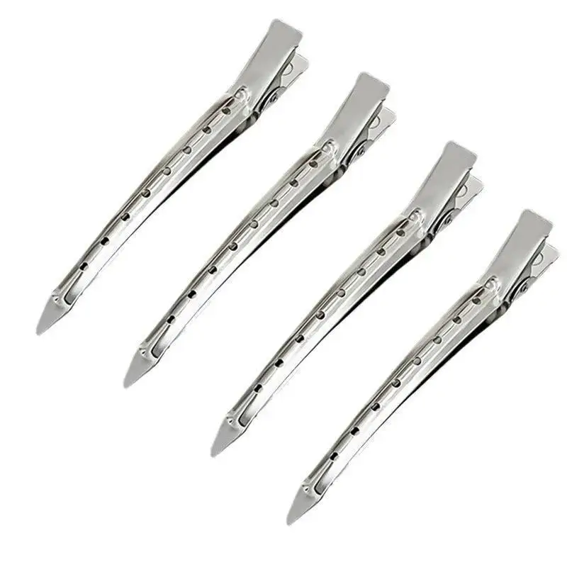 10pcs Long Hair Clips Hair Make Up Bangs Hair Fixing Tools Hair Clip Stainless Steel Duckbill Clip Type For Barber Makeup