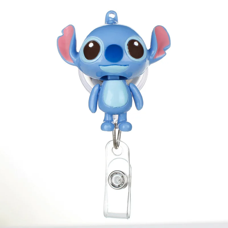 Disney 3D Toy Story Stitch ID Card Holder Scalable Toggle Clip Employee Card Doctor Nurse Chest Student Bus Badge Holder