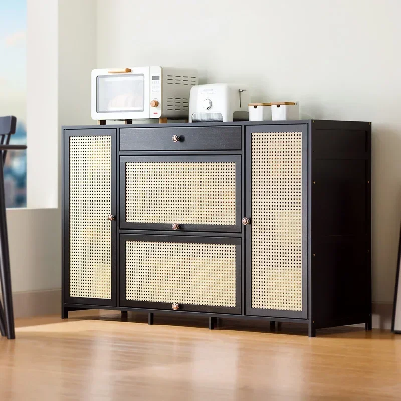 Modern Sideboard Kitchen et Side Table Coffee Bar Wooden Cabinet Display Glass Shelf Wooden Cuisine Mobile Cucina Furniture