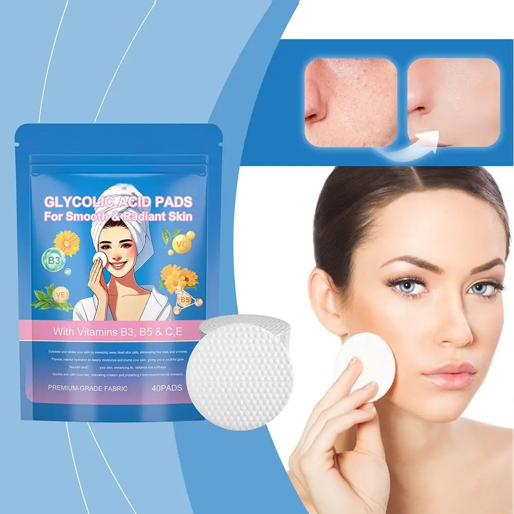 40pcs Turmeric Kojic Acid Cleansing Pads Exfoliating Pads Facial Sponges For Cleansing Exfoliating Daily Skin Care Facial Cleanser Cleansing Pad