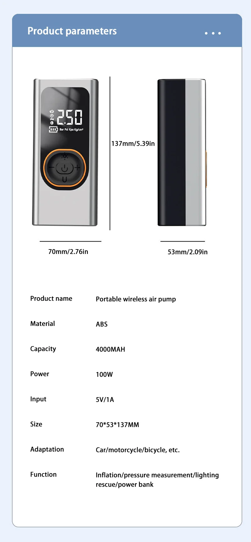 Xiaomi Car Air Pump Portable Wireless Air Pump, High-pressure Inflation Bank Ult