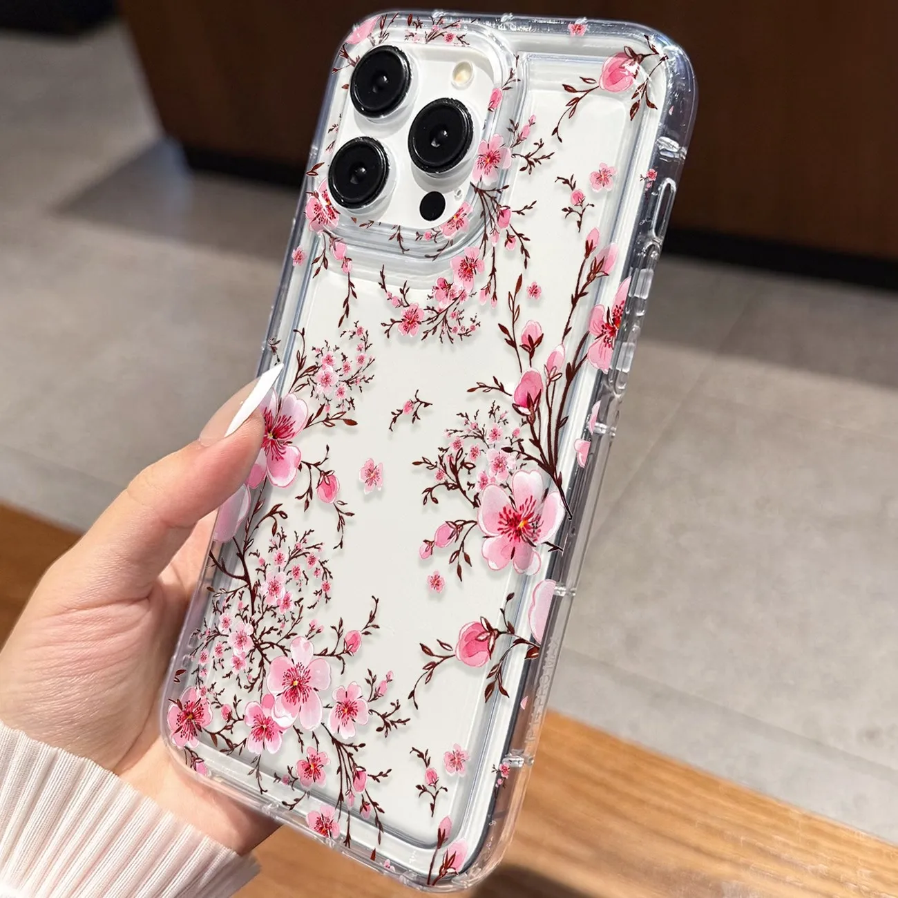 Cherry Blossoms Transparent Soft Phone Case - Clear Protective Floral Design Cover