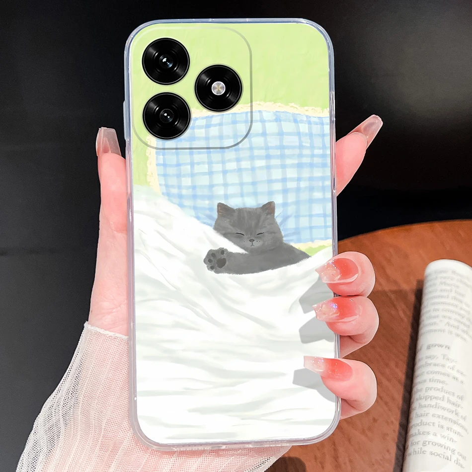 Lovely Animal Cartoon Soft Clear Silicone Phone Case - Lightweight and Durable Cover