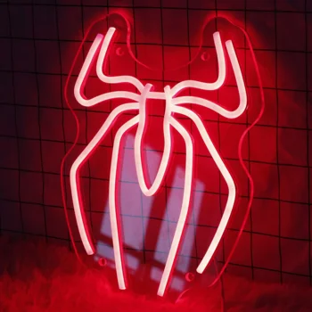 Spider LED Neon Sign – Red Halloween Wall Decor