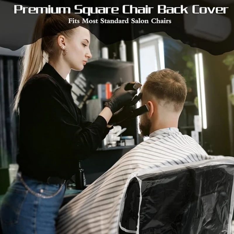 1/3/5pcs chair back cover plastic transparent salon chair back cover suitable for most standard chairs to prevent stains 2