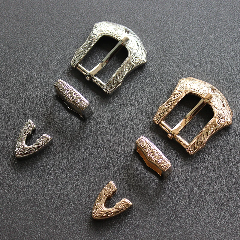 Belt Buckle 1pcs Metal Vintage Carved Silver Gold Belt Strap Pin Buckles Loop Ring Clips Parts For Garment Bag Strap 20mm