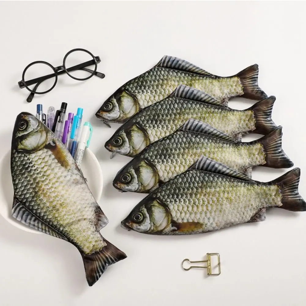 

1PC Creative Salted Fish Pencil Case Funny Stationery Organize Case Storage Bag Large Capacity Pen Pouch Student School Supplies