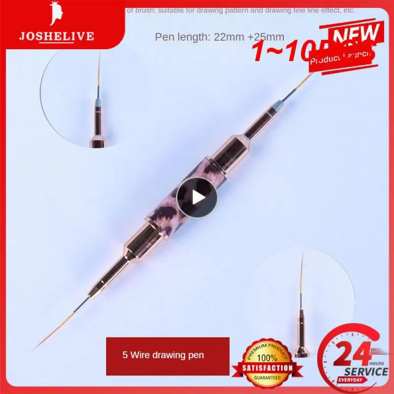 

1~10PCS Leopard Print Nail Art Brushes Double Head Nail Art Liner Brush Striping Drawing Painting Nail Design Brushes Elongated