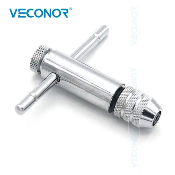 M3-M8 Adjustable T-Shaped Handle Reamer Screw Extractor Tap Wrench Holder Ratchet Inserted Reverse Direction 1