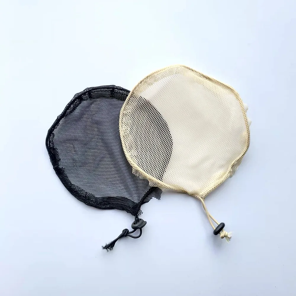 Polyester Ponytail Hair Net Base For Making Afro Puff Drawstring Stretchy Wig Cap Hair Bun With Guleless Hairnet Wig Liner wig caps