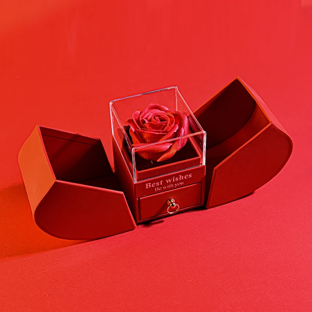 Foldable I Love You box with Fresh Flowers.