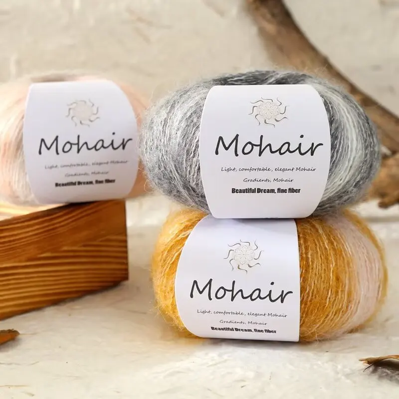 25g Gradient Mohair Soft Cotton Yarn DIY Crochet Hand Knitting for Baby Sweater Hat Scarf