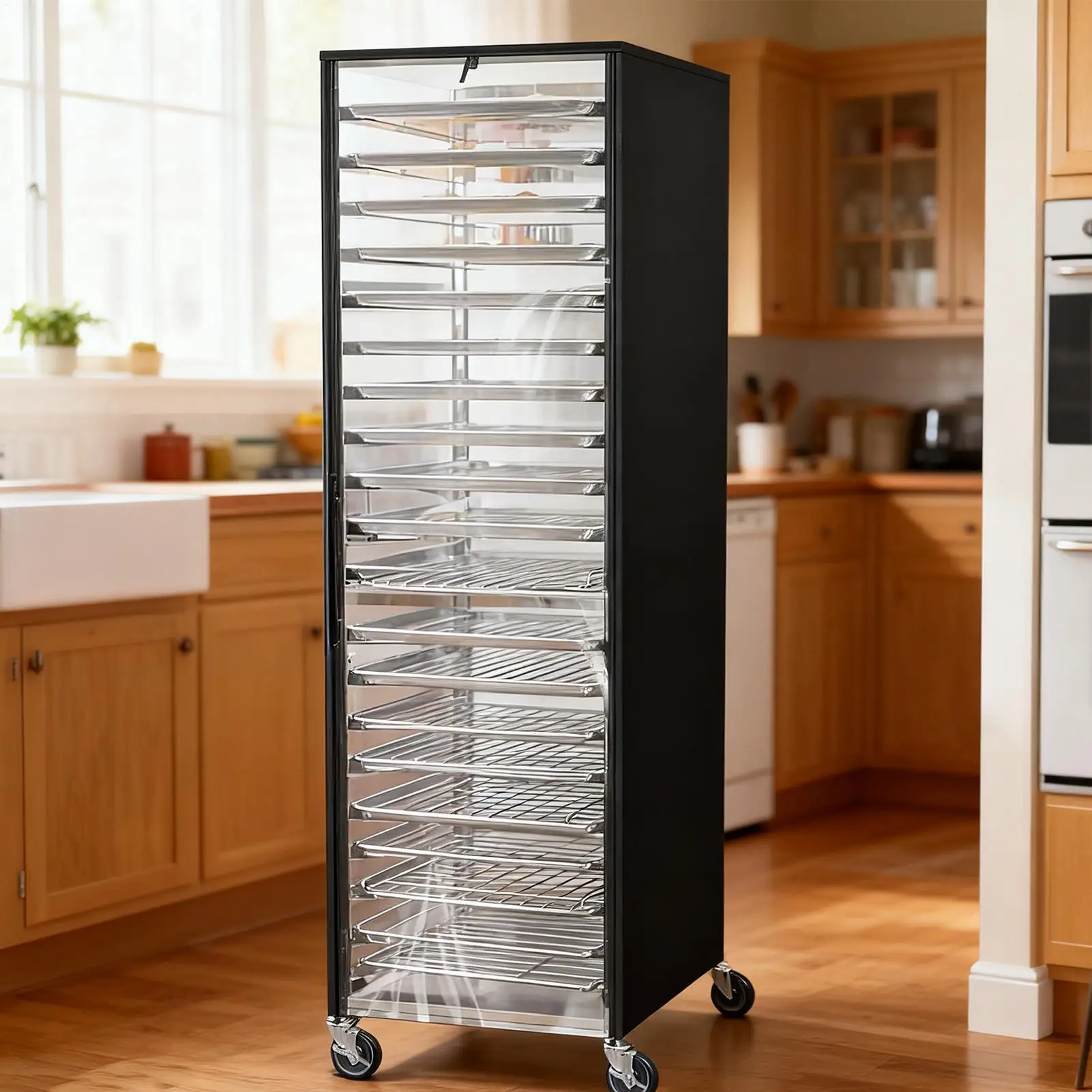 Baking Rack Cover Dustproof Waterproof Home Supplies With Zipper Pan Sheet Rack Cover For Home Kitchens Fall Winter Summer Daily