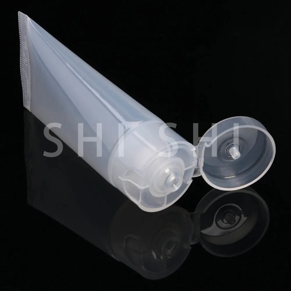 빈 플라스틱 스퀴즈 튜브, 반투명 화장품 용기, 리필 플라스틱 여행 병, 15ml, 20ml, 30ml, 50ml, 100ml, 10 개