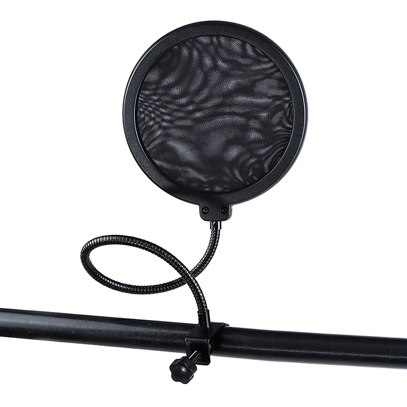 Schermo per microfono per accessori di registrazione e conversazione, filtro per microfono da studio a doppio strato, maschera flessibile antivento per filtro audio - immagine 2