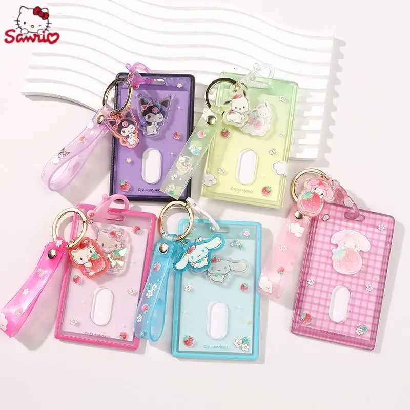 

Kawaii Sanrios Stationery Hello Kitty Kuromi Cinnamoroll Cartoon Cute Student Campus Card Protector Id Card Holder Children Gift