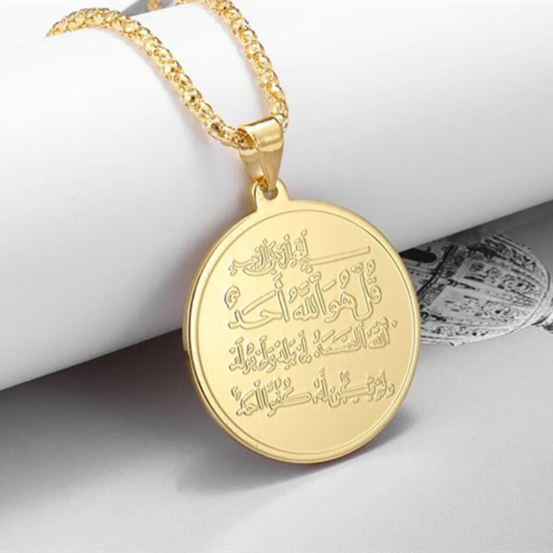 Soratu Al Ikhlas-Collier pendentif en acier inoxydable, religion