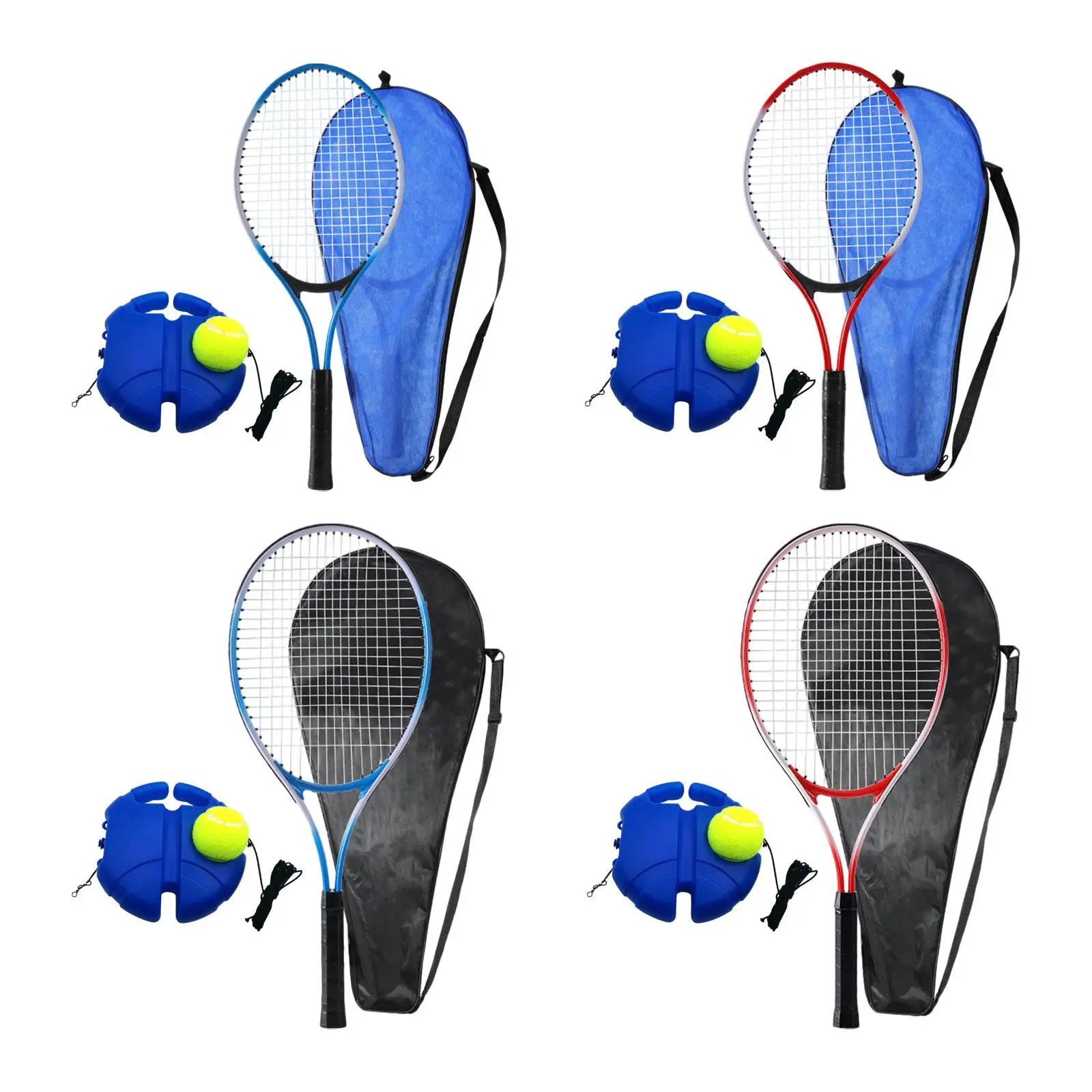 Tennis Racquet Portable Nylon Aluminum Alloy Tennis Practice Kit with Storage Bag for Parent Child Activities and Sports