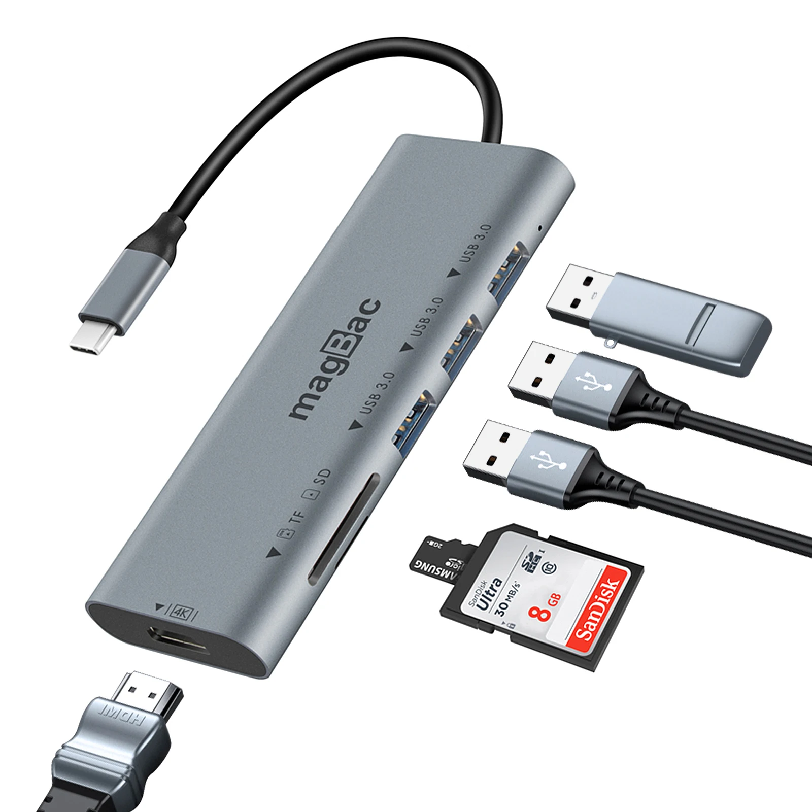 Hub Usb Per Macbook Pro Air M1 M2 Lenovo Dell Porte Multiple Laptop Dock Station Adattatore Usb C Splitter 4K Hdmi Tipo C