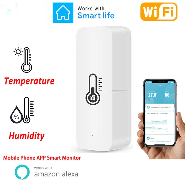 

Wi-Fi Zigbee датчик температуры и влажности, комнатный гигрометр, контроллер, приложение для умного дома, мониторинг для Alexa Google Home