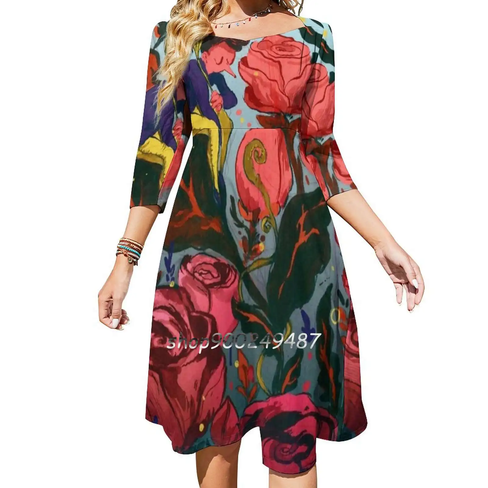 

Take A Load Off Sweetheart Knot Flared Dress Fashion Design Large Size Loose Dress Giftoriginal Redububble Flowers Floral