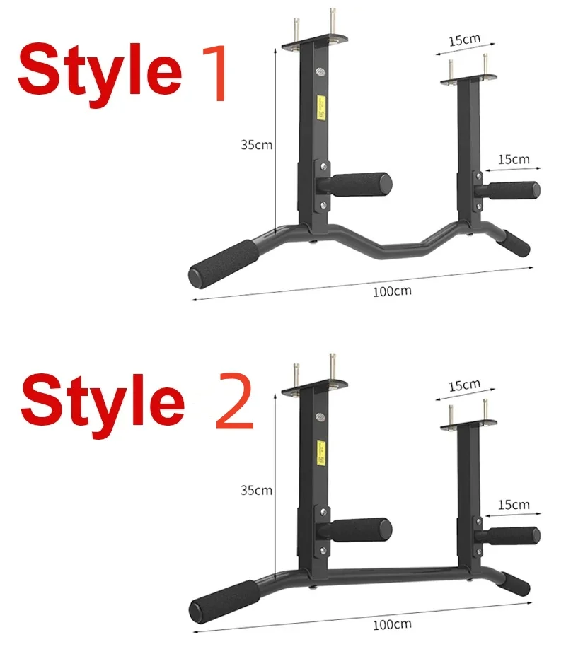 Wall-Mounted Multifunctional Pull Up Bar for Chin-Ups Home Gym Training with Multi-Grip Design and Parallel Workout-Indoor E