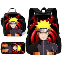 Child School Anime For N-Narutos Backpack with Lunch Bags ,Pencil Bags ,School Bags for Boys Girls Best Gift