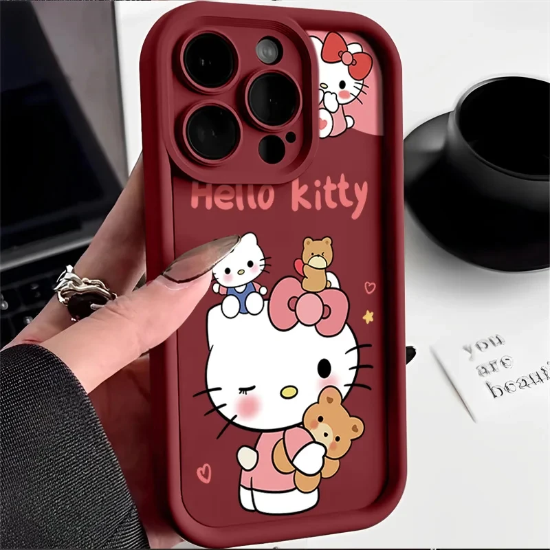 thumbnail image 1 of Sanrio Melody Silicone Phone Case For iPhone 14 15 11 12 13 Pro Max XR XS 7 8 Plus SE2 Cartoon Hello Kitty Lady Girl Y2K Cover, 1 of 5