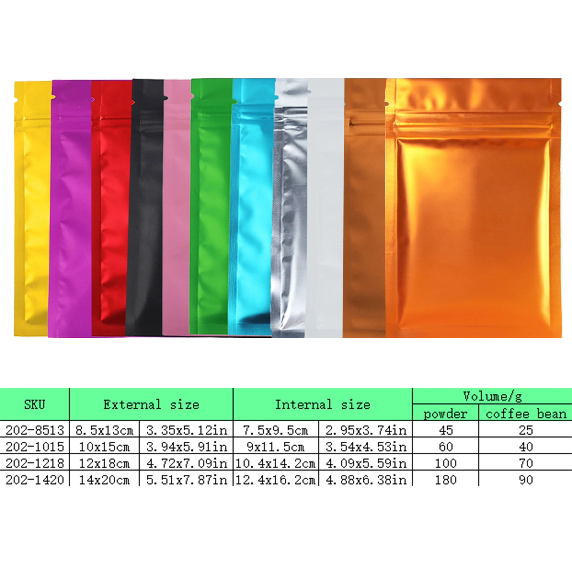 Eco-Friendly Reusable Frosted Mylar Zip Lock Pouches