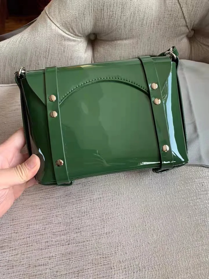 Real do Punk Bolsa de Ombro Couro Locomotiva Retro Mensageiro Bolsa Pequeno Quadrado Verde 2022