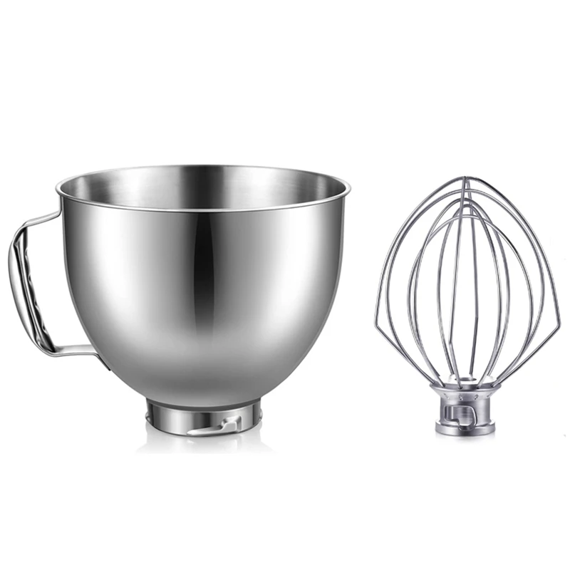 Mixer Stainless Steel Bowl Eggbeater For Kitchenaid 4.5-5Quart Tilt Head Stand Mixer Dishwasher Safe