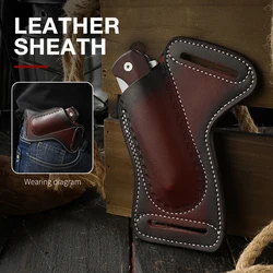 Vintage Leather Knife Holster - Premium Outdoor Tool Storage and EDC Belt Accessory (Knife storage case)